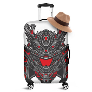 Robot Samurai Mask Print Luggage Cover