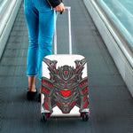 Robot Samurai Mask Print Luggage Cover
