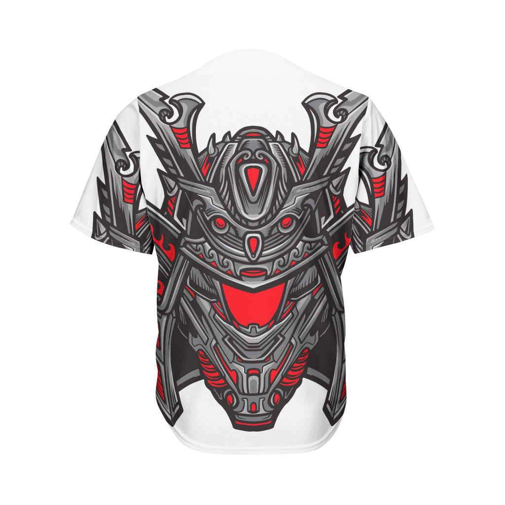 Robot Samurai Mask Print Men's Baseball Jersey