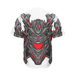 Robot Samurai Mask Print Men's Baseball Jersey