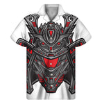 Robot Samurai Mask Print Men's Short Sleeve Shirt