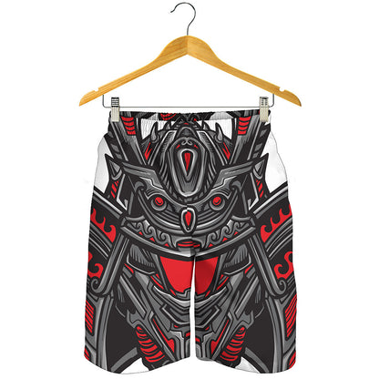 Robot Samurai Mask Print Men's Shorts