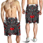 Robot Samurai Mask Print Men's Shorts