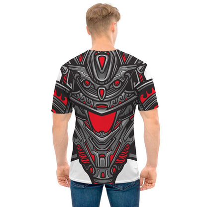 Robot Samurai Mask Print Men's T-Shirt