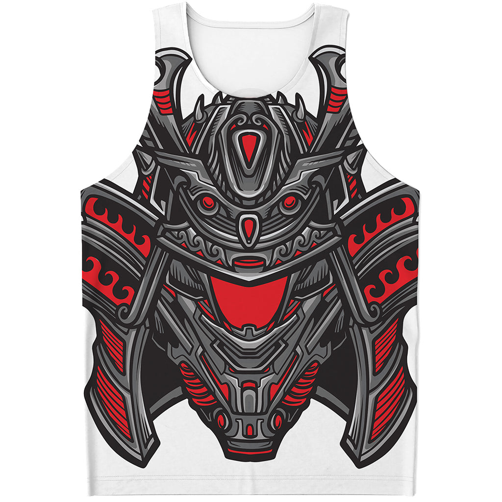 Robot Samurai Mask Print Men's Tank Top