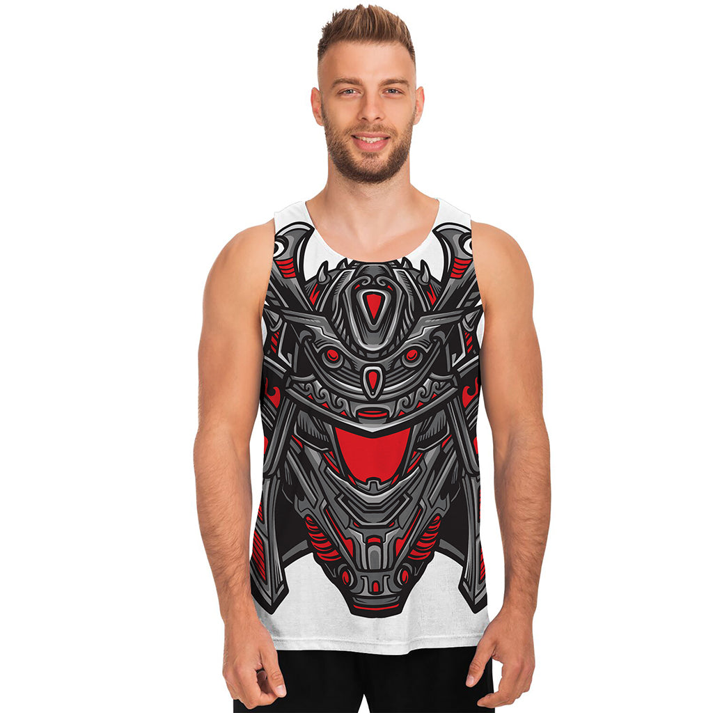 Robot Samurai Mask Print Men's Tank Top