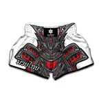 Robot Samurai Mask Print Muay Thai Boxing Shorts