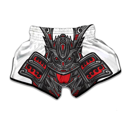 Robot Samurai Mask Print Muay Thai Boxing Shorts