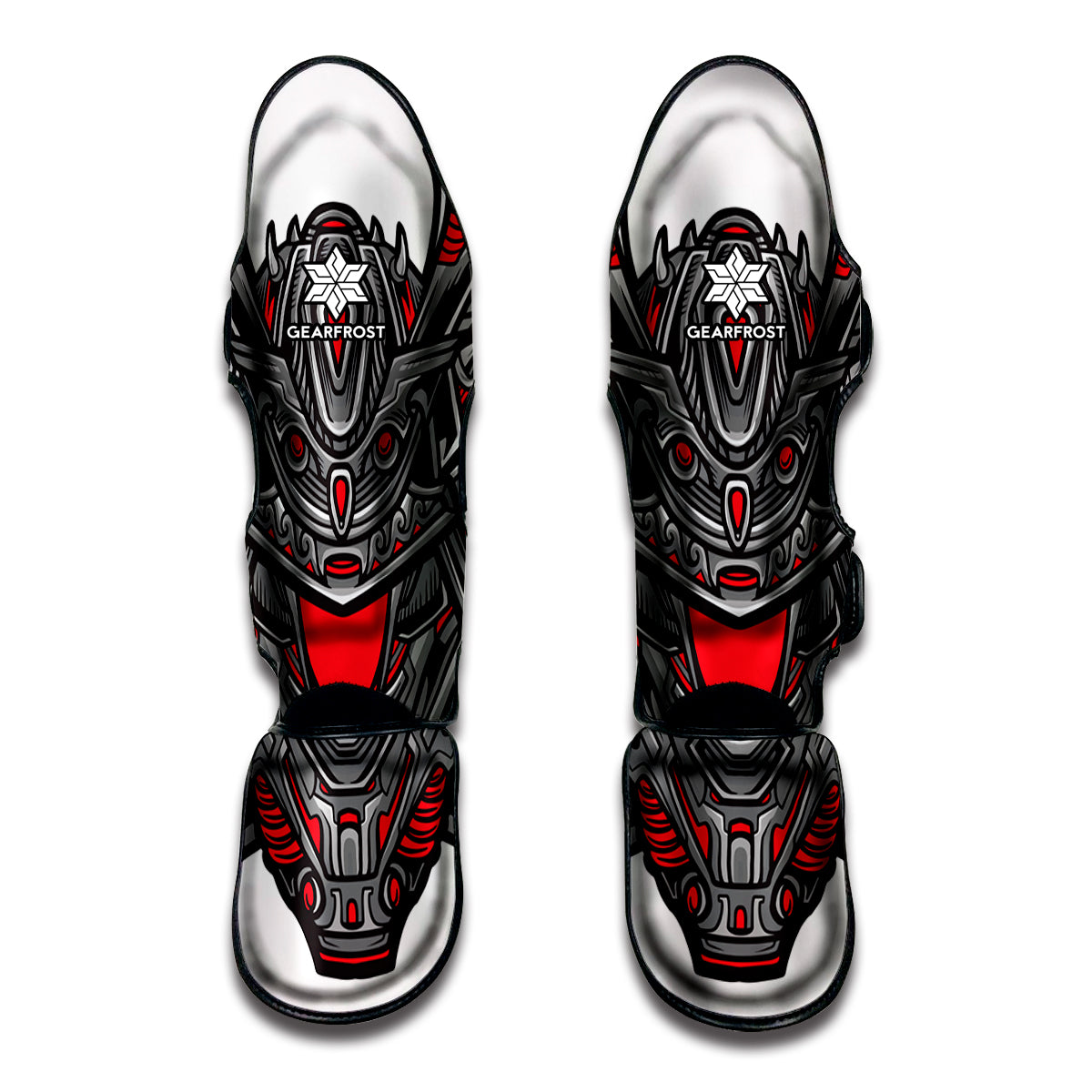 Robot Samurai Mask Print Muay Thai Shin Guard