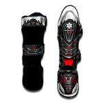 Robot Samurai Mask Print Muay Thai Shin Guard