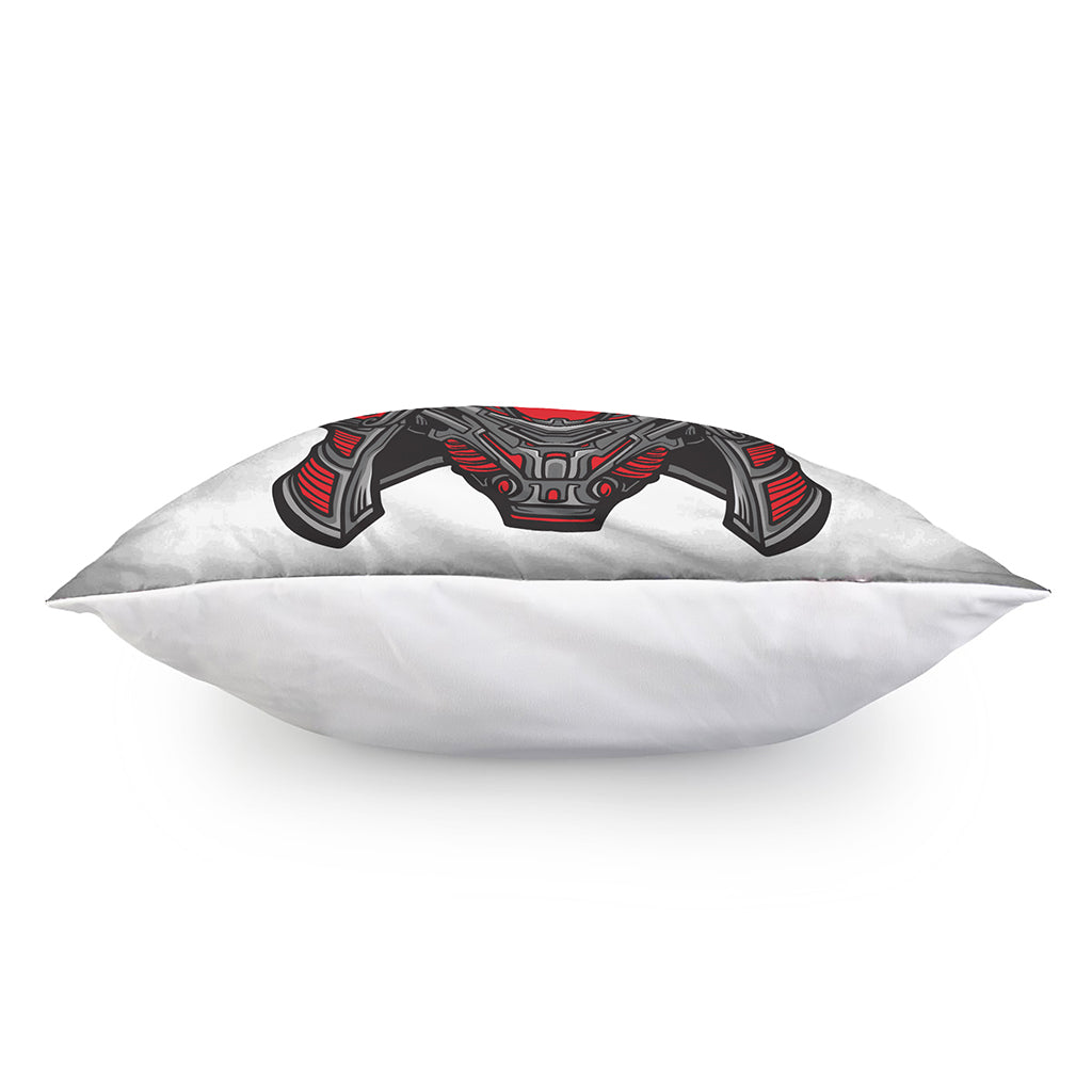 Robot Samurai Mask Print Pillow Cover