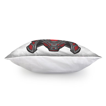 Robot Samurai Mask Print Pillow Cover