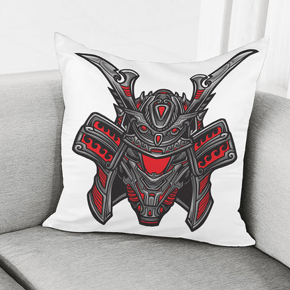 Robot Samurai Mask Print Pillow Cover
