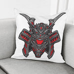 Robot Samurai Mask Print Pillow Cover