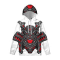 Robot Samurai Mask Print Pullover Hoodie