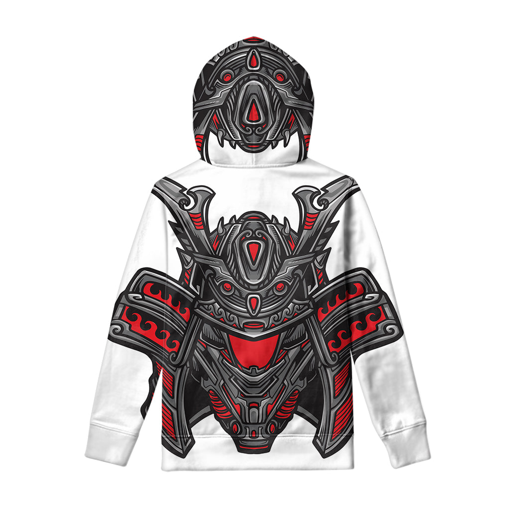 Robot Samurai Mask Print Pullover Hoodie