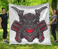 Robot Samurai Mask Print Quilt