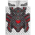 Robot Samurai Mask Print Quilt Bed Set