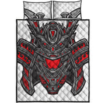 Robot Samurai Mask Print Quilt Bed Set
