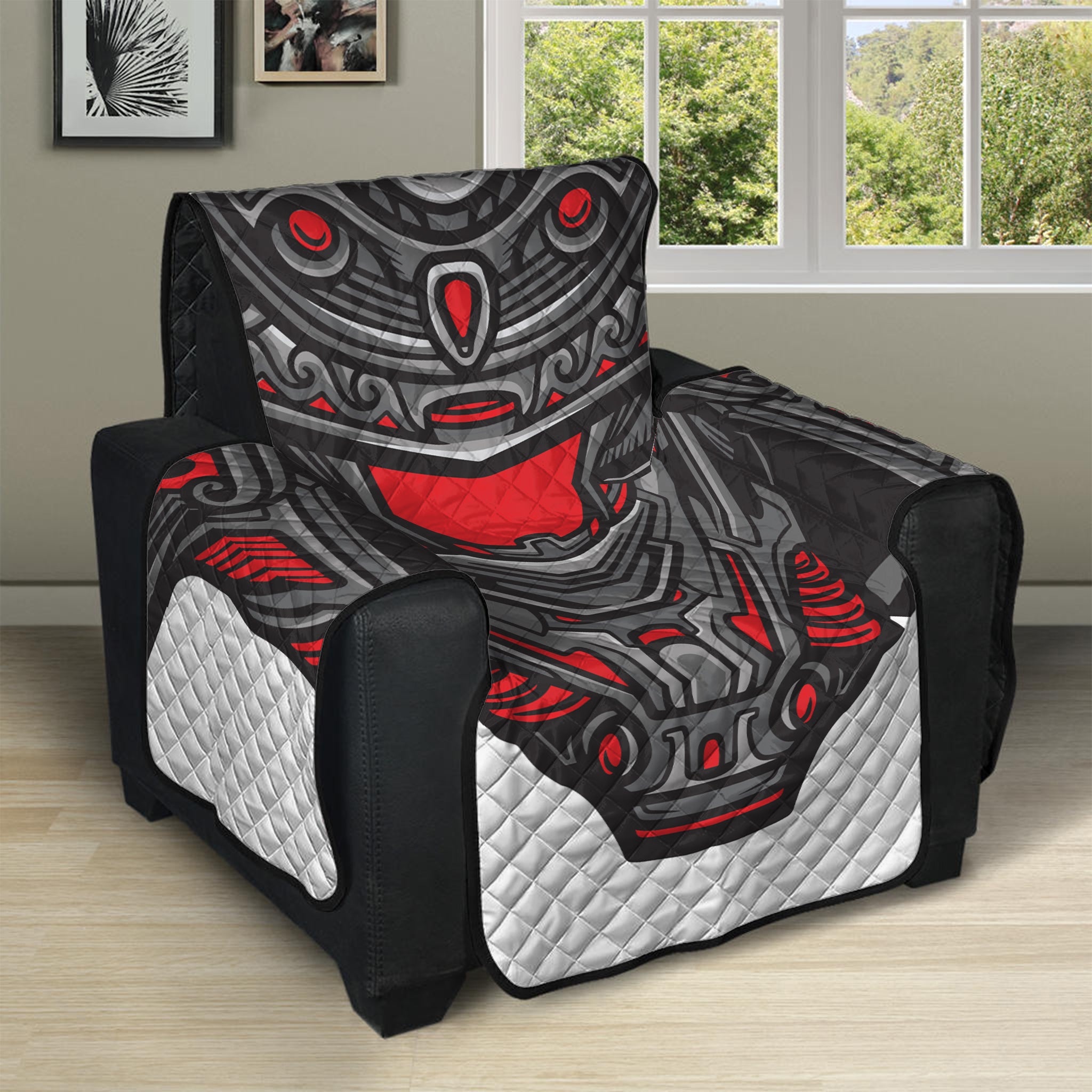 Robot Samurai Mask Print Recliner Protector