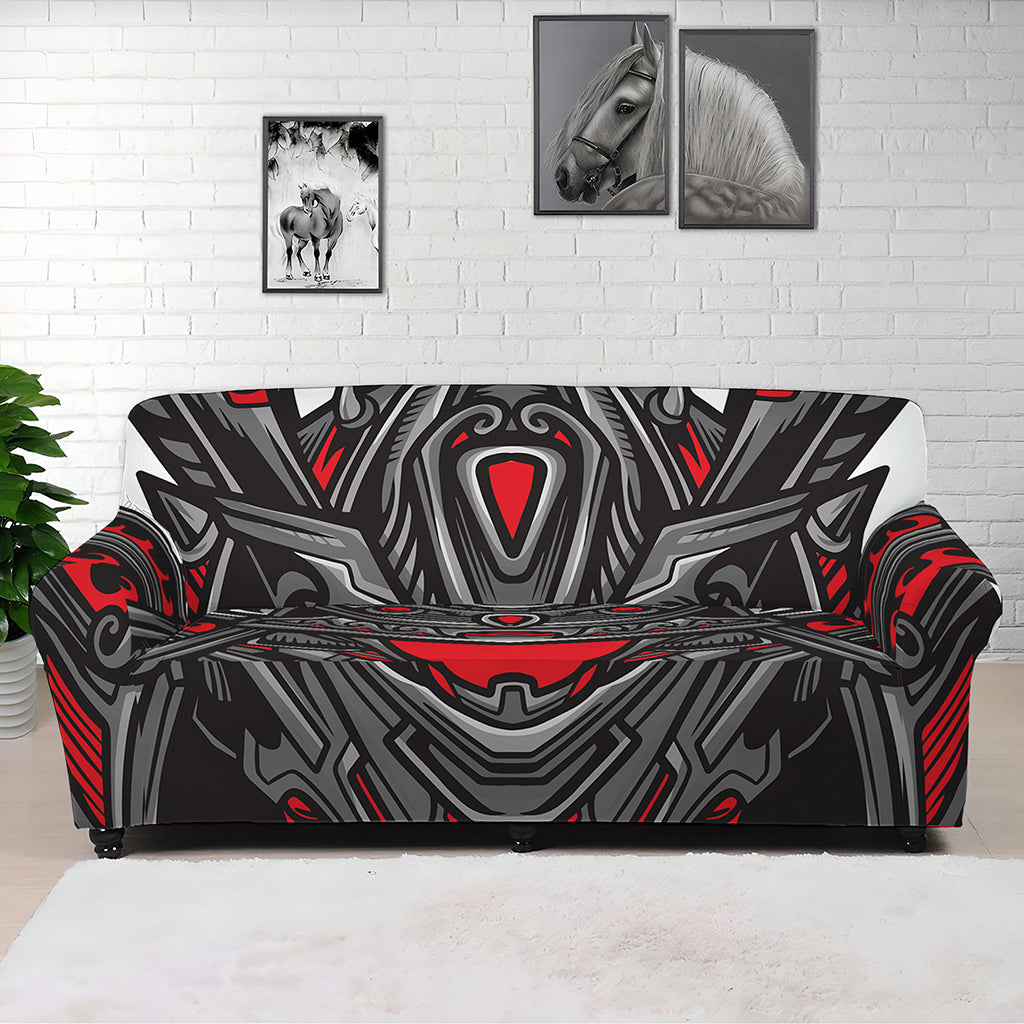 Robot Samurai Mask Print Sofa Cover