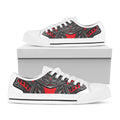 Robot Samurai Mask Print White Low Top Sneakers