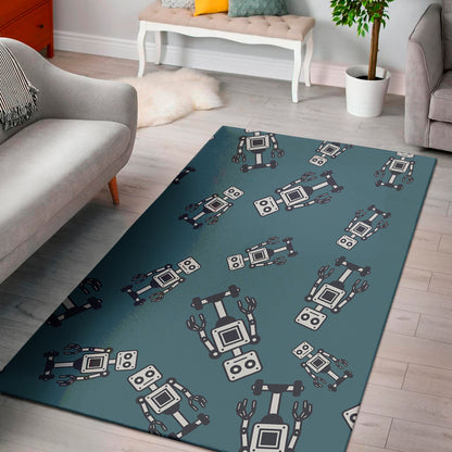 Robot Servant Pattern Print Area Rug
