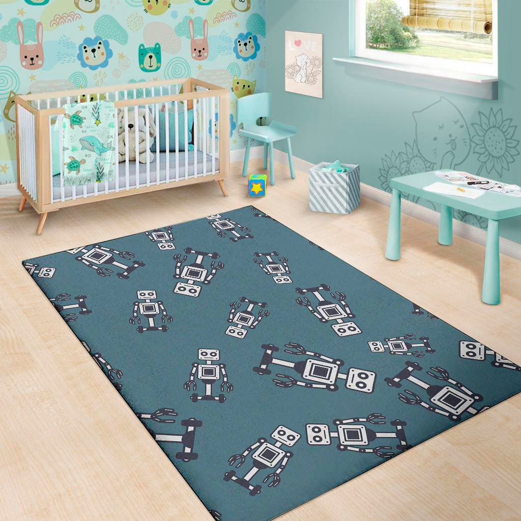 Robot Servant Pattern Print Area Rug