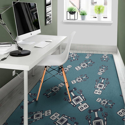 Robot Servant Pattern Print Area Rug