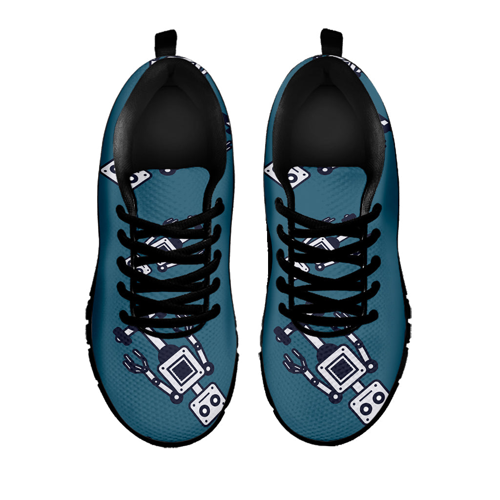 Robot Servant Pattern Print Black Sneakers