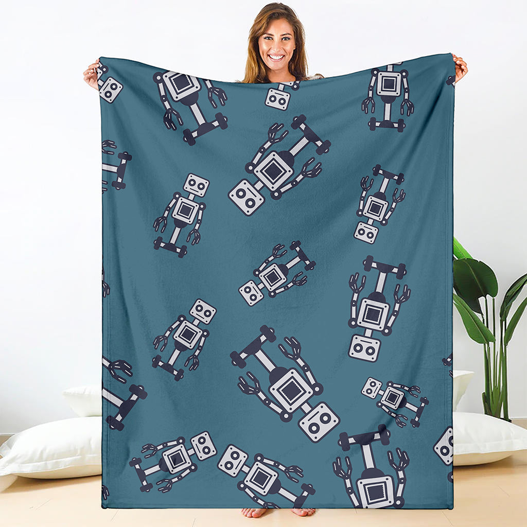 Robot Servant Pattern Print Blanket
