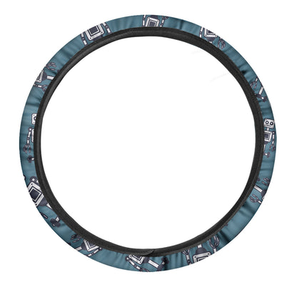 Robot Servant Pattern Print Car Steering Wheel Cover