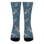 Robot Servant Pattern Print Crew Socks