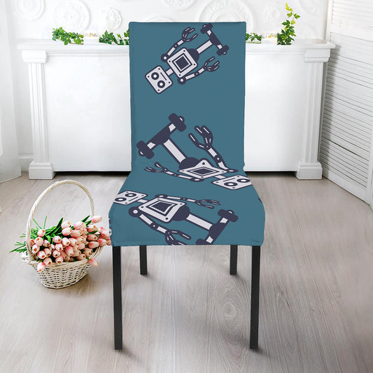 Robot Servant Pattern Print Dining Chair Slipcover
