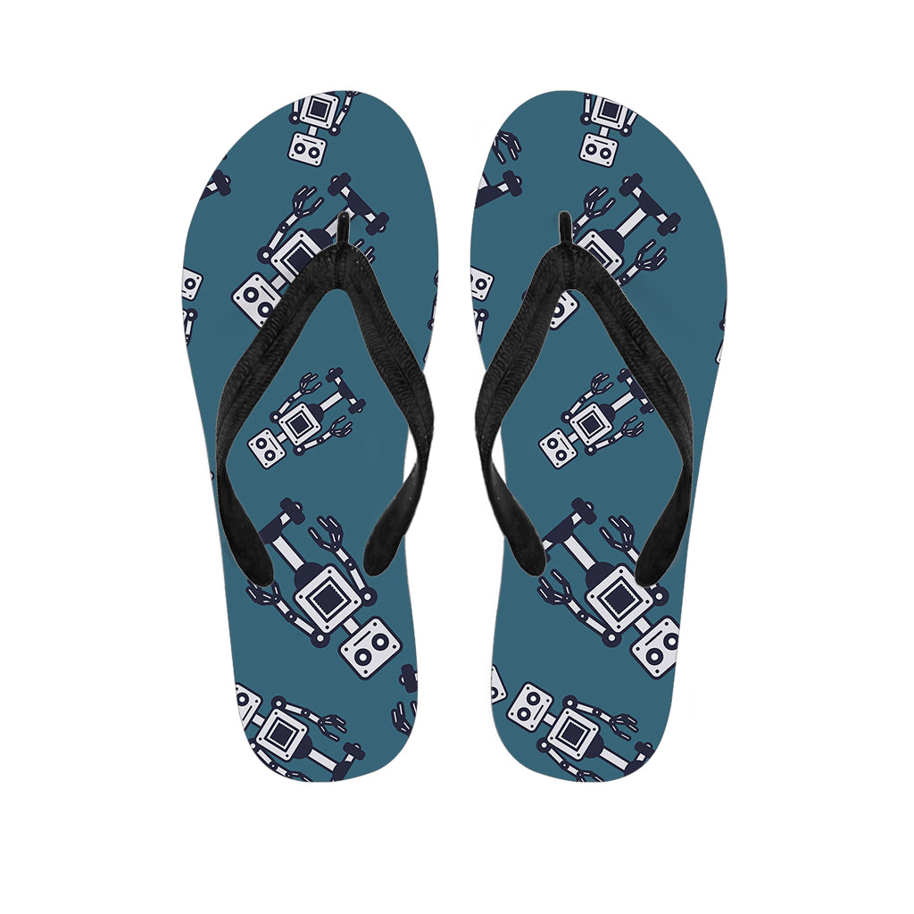 Robot Servant Pattern Print Flip Flops
