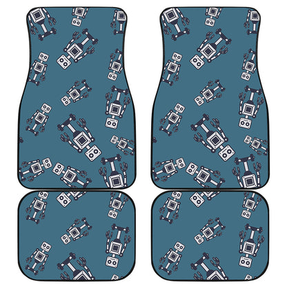 Robot Servant Pattern Print Front and Back Car Floor Mats