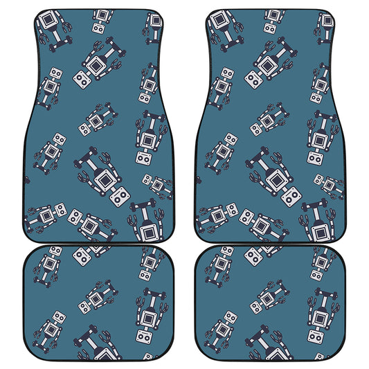 Robot Servant Pattern Print Front and Back Car Floor Mats