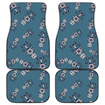 Robot Servant Pattern Print Front and Back Car Floor Mats