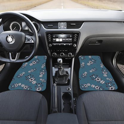Robot Servant Pattern Print Front and Back Car Floor Mats