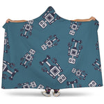 Robot Servant Pattern Print Hooded Blanket