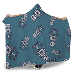 Robot Servant Pattern Print Hooded Blanket