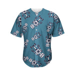 Robot Servant Pattern Print Men's Baseball Jersey