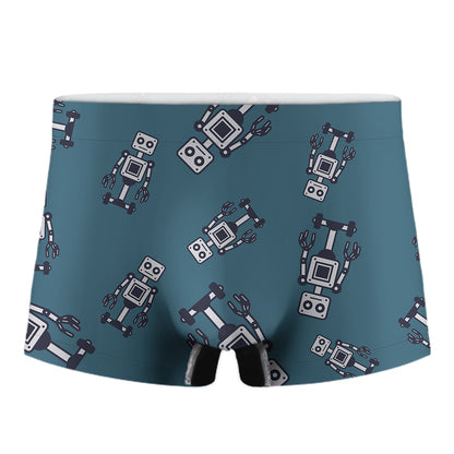 Robot Servant Pattern Print Men's Boxer Briefs