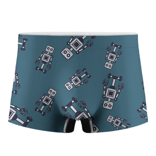 Robot Servant Pattern Print Men's Boxer Briefs