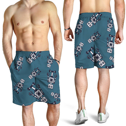 Robot Servant Pattern Print Men's Shorts