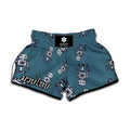 Robot Servant Pattern Print Muay Thai Boxing Shorts