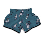 Robot Servant Pattern Print Muay Thai Boxing Shorts