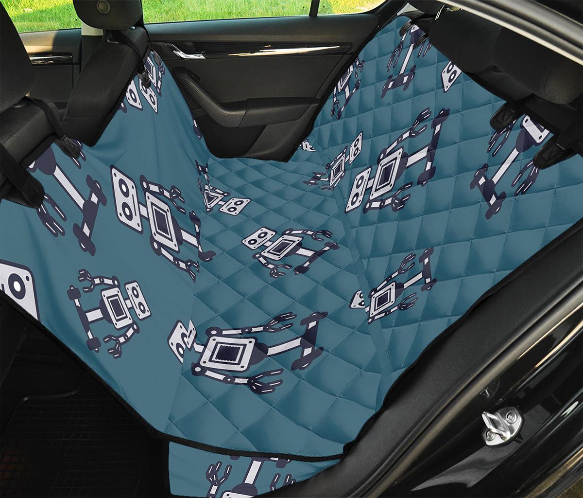 Robot Servant Pattern Print Pet Car Back Seat Cover