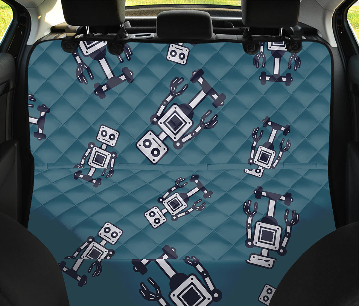 Robot Servant Pattern Print Pet Car Back Seat Cover