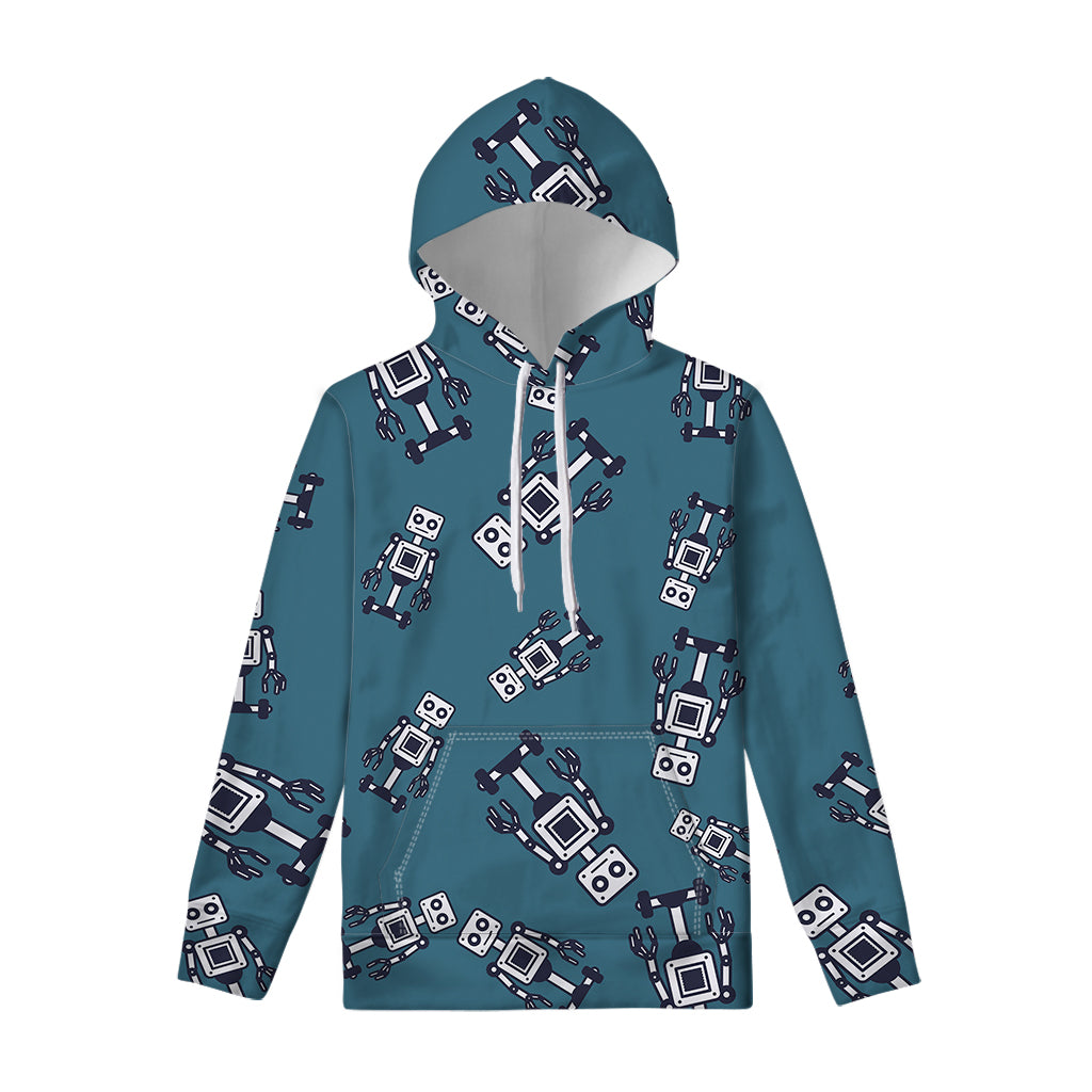 Robot Servant Pattern Print Pullover Hoodie